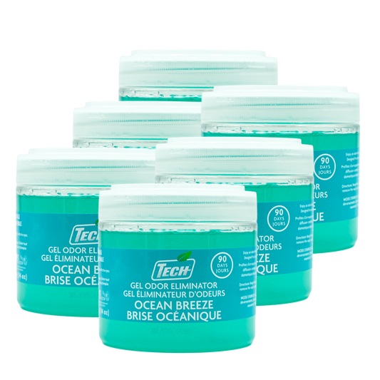 TECH Gel Odor Eliminator Ocean Breeze – Éliminateur d'odeurs en gel TECH Brise Océane