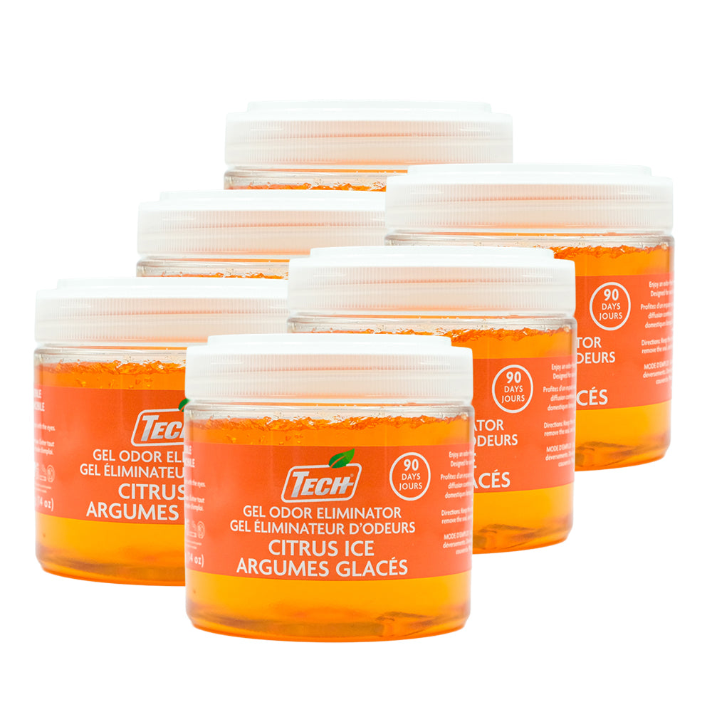 TECH Gel Odor Eliminator Citrus Ice – Éliminateur d'odeurs en gel TECH Citrus Ice