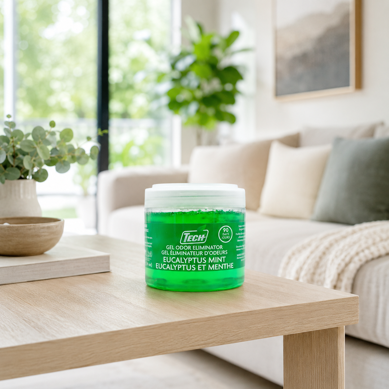 TECH Gel Odor Eliminator Eucalyptus Mint - Éliminateur d’odeurs en gel TECH Eucalyptus et menthe