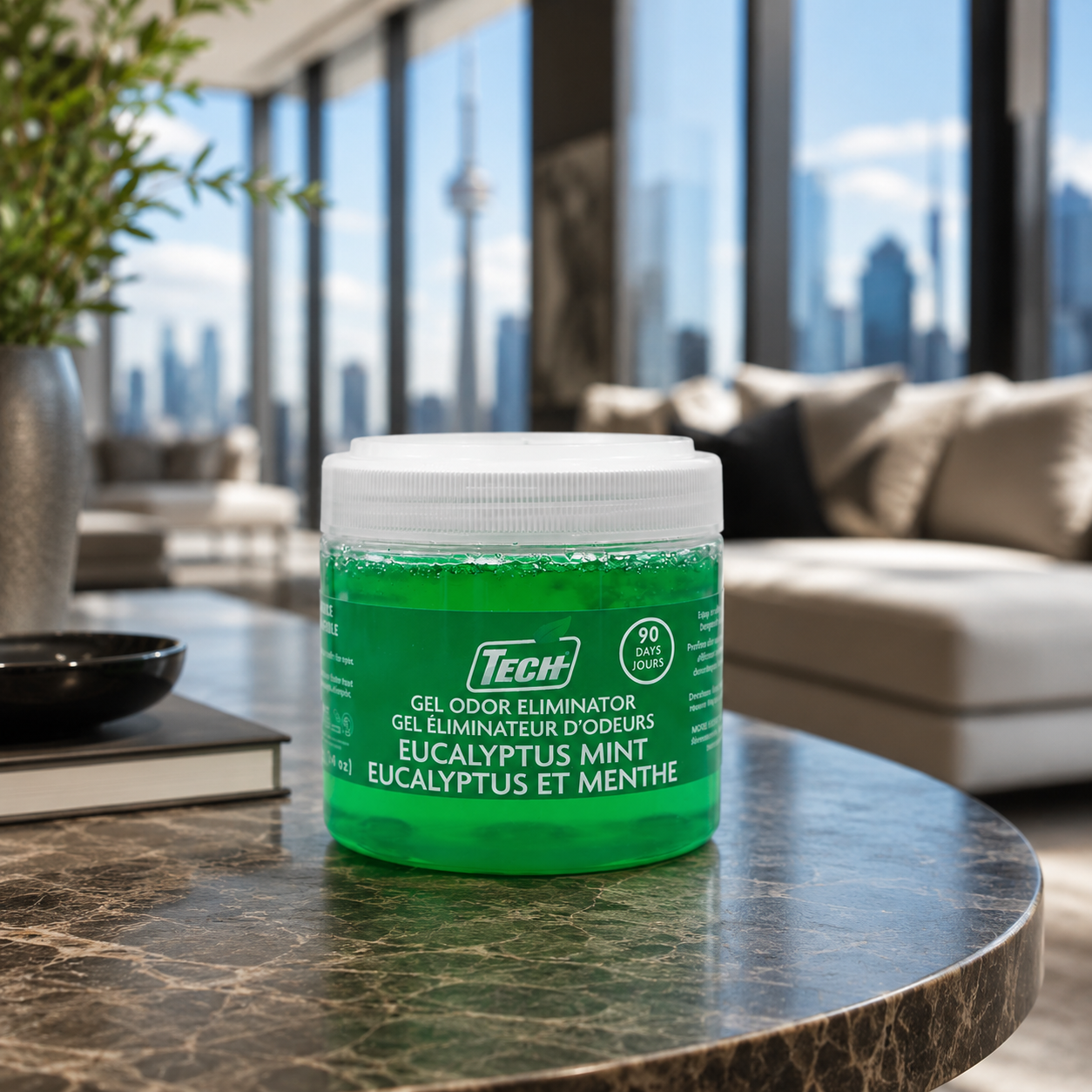 TECH Gel Odor Eliminator Eucalyptus Mint - Éliminateur d’odeurs en gel TECH Eucalyptus et menthe