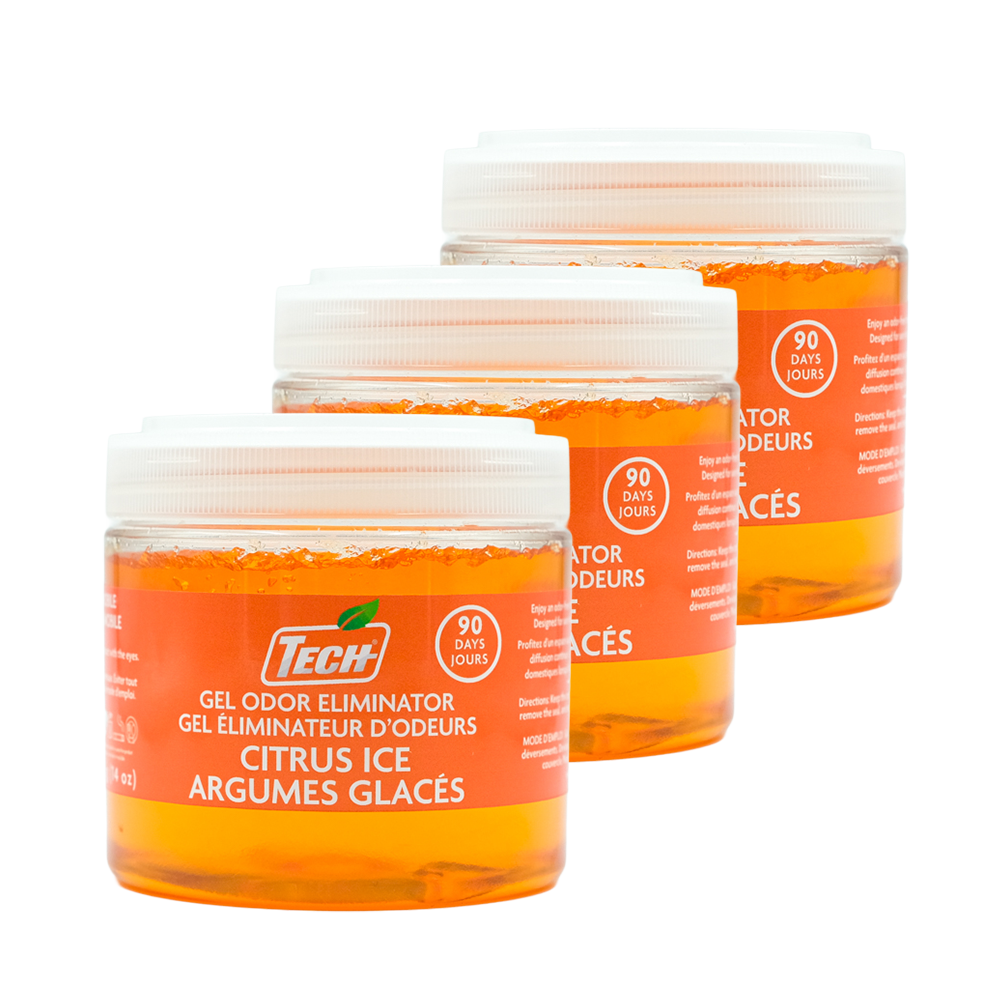 TECH Gel Odor Eliminator Citrus Ice – Éliminateur d'odeurs en gel TECH Citrus Ice