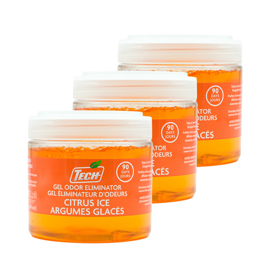 TECH Gel Odor Eliminator Citrus Ice – Éliminateur d'odeurs en gel TECH Citrus Ice