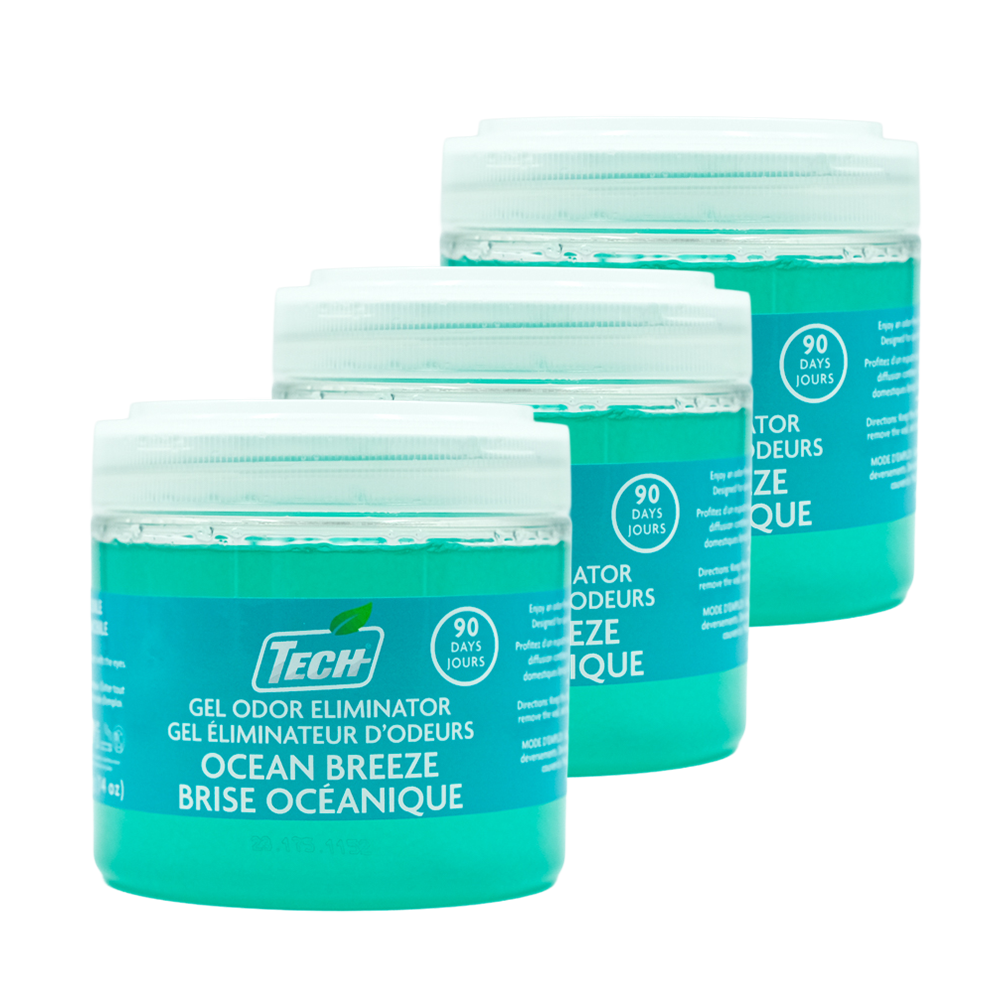 TECH Gel Odor Eliminator Ocean Breeze – Éliminateur d'odeurs en gel TECH Brise Océane