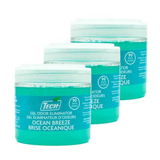 TECH Gel Odor Eliminator Ocean Breeze – Éliminateur d'odeurs en gel TECH Brise Océane