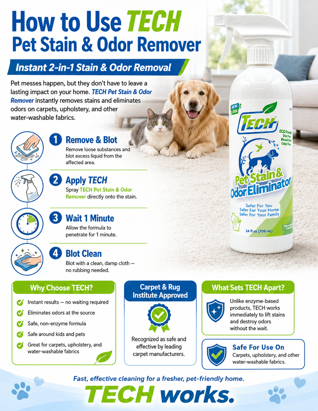 TECH Pet Stain & Odor Remover