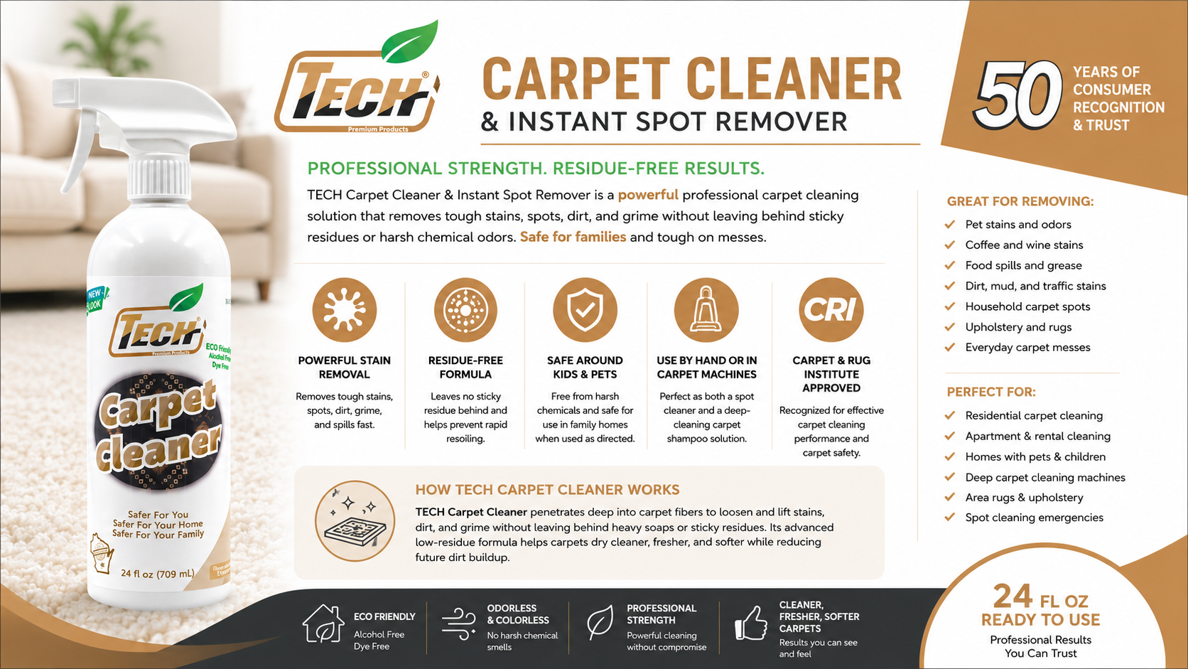 TECH Carpet Cleaner Infographic